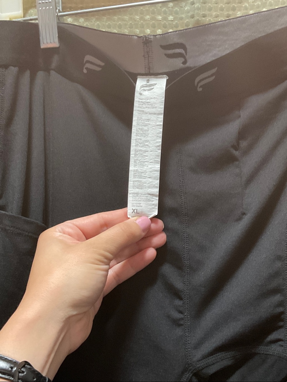 Fabletics Black Athletic Leggings with Logo Waistband - Picture 4 of 4